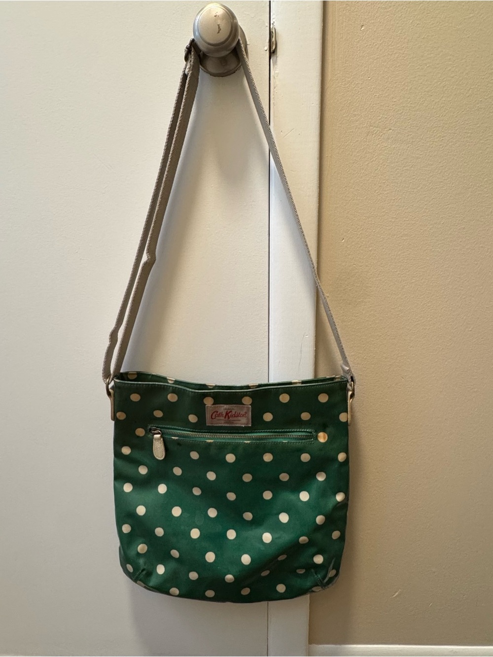 Cath Kidston Green Polka Dot Crossbody Bag English Countryside Farmhouse Quirky